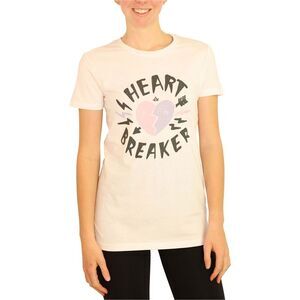 Elevenparis Womens Heart Breaker Graphic T-Shirt, white, XS
